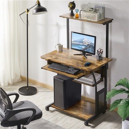 Tier rolling computer desk - 3,
