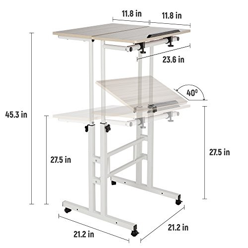 Mobile stand computer desk - up,